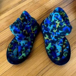 Leather Soled Cozy Fleece acorn slippers little kid boy/girls